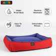 Skatrs Square Shaped Bed for Dogs & Cats (Red & Blue) Discount