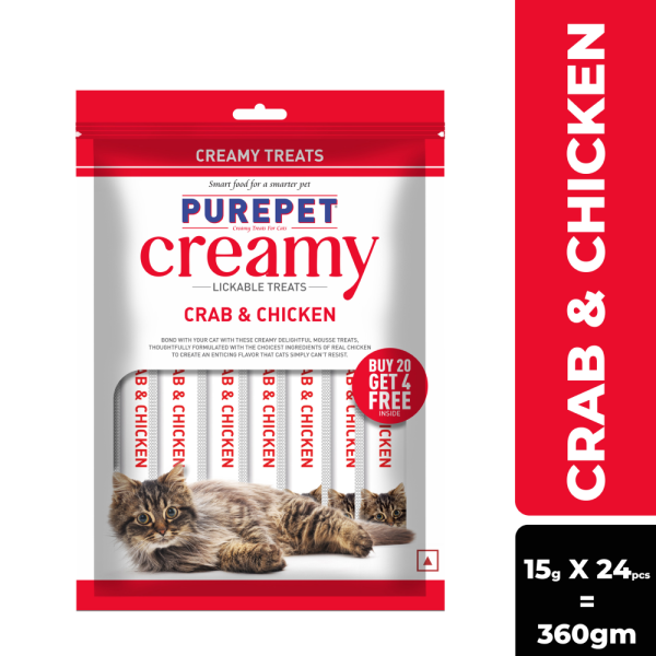 Purepet Crab and Chicken Lickable Creamy Treats for Cats Fashion