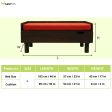 FurryLiving Hibachi Bed with Storage for Dogs (Dark Brown Red Cushion) Online Sale