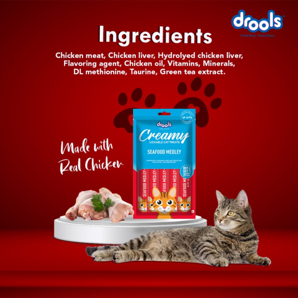 Drools Seafood Medley Creamy Cat Treats Discount