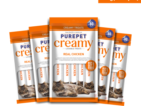 Purepet Real Chicken Lickable Creamy Treats for Cats Online now