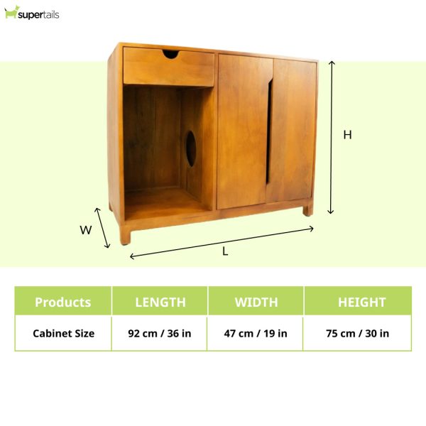 FurryLiving Paco Litter Cabinet for Cats (Honey) on Sale