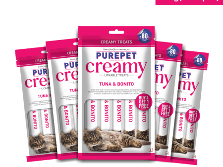 Purepet Tuna and Bonito Lickable Creamy Treats for Cats Discount