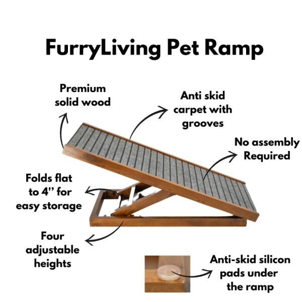 FurryLiving Wooden Ramp for Dogs and Cats (Teak Brown) Cheap