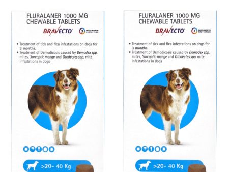 MSD Animal Health Bravecto (20-40kg) Tablet Combo (2 tablets) Sale