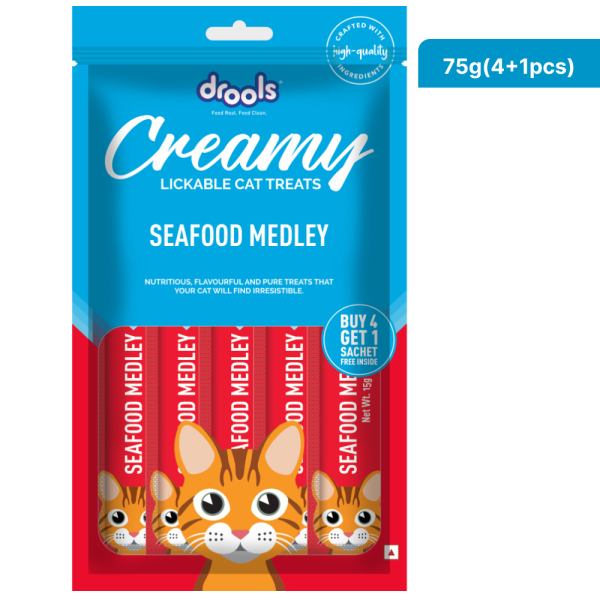 Drools Seafood Medley Creamy Cat Treats Discount