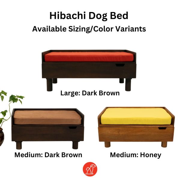 FurryLiving Hibachi Bed with Storage for Dogs (Honey Yellow Cushion) Online Hot Sale