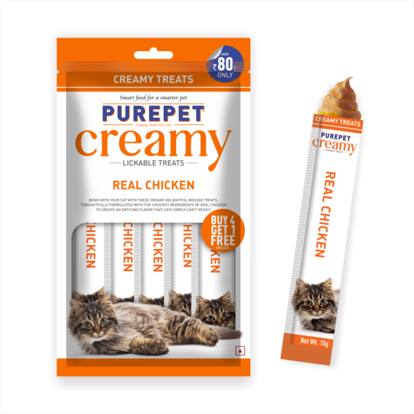 Purepet Real Chicken Lickable Creamy Treats for Cats Online now