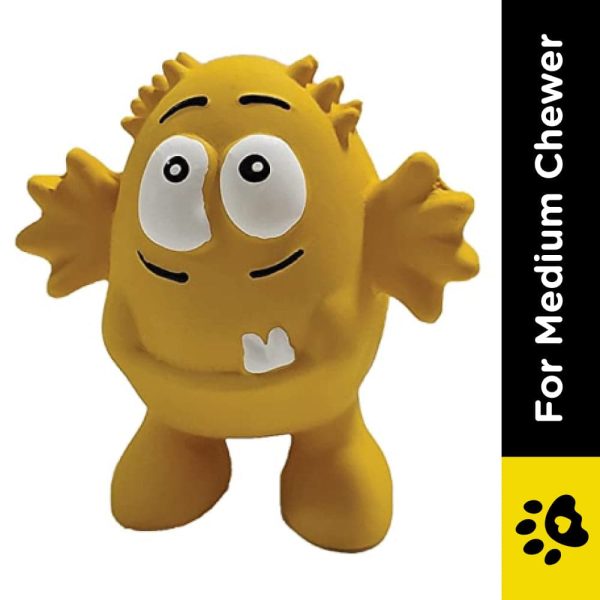 Goofy Tails Latex Yellow Monster Toy for Dogs (Yellow) For Discount