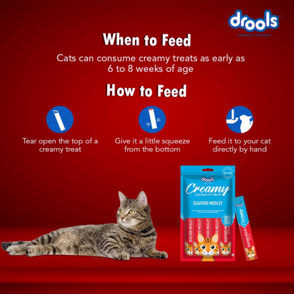 Drools Seafood Medley Creamy Cat Treats Discount