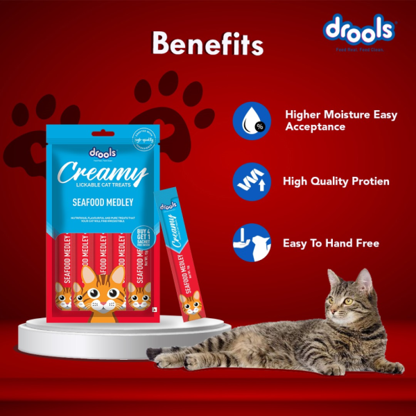 Drools Seafood Medley Creamy Cat Treats Discount