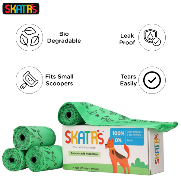 Skatrs Compostable Poop Bags for Dogs and Cats Online Hot Sale