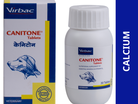 Virbac Canitone Tablets Calcium Supplement for Dogs and Cats (Pack of 30 tablets) For Sale