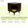 FurryLiving Wally Side Table with Cushion for Small Dogs and Cats (Dark Brown Yellow Cushion) Hot on Sale