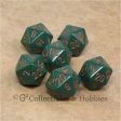 D20 RPG Dice Set : Opaque 6pc - Dusty Green with Copper Numbers Discount