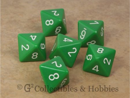 D8 RPG Dice Set : Opaque 6pc - Green Online Sale