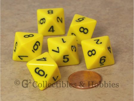 D8 RPG Dice Set : Opaque 6pc - Yellow Online Hot Sale