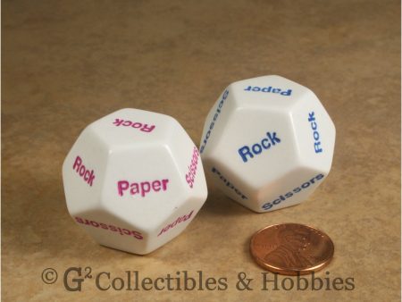 D12  Paper Scissors Rock Dice Pair For Cheap