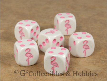 Flamingo 6pc Dice Set - White Online Hot Sale