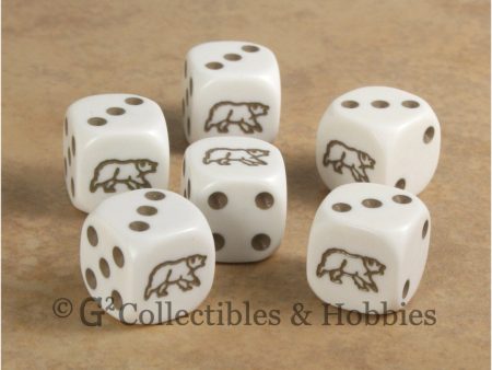 Bear 6pc Dice Set - White Discount