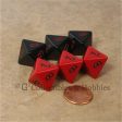 D8 RPG Dice Set : Opaque 6pc - Black & Red For Cheap