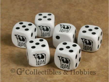 Cow 6pc Dice Set - Black Online Hot Sale