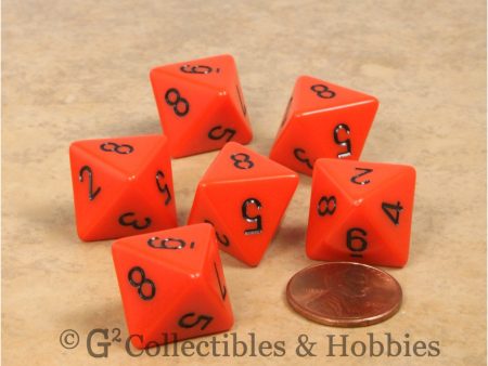 D8 RPG Dice Set : Opaque 6pc - Orange Cheap