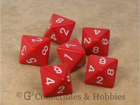 D8 RPG Dice Set : Opaque 6pc - Red on Sale