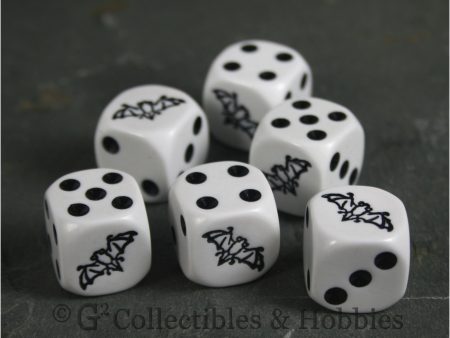 Bat 6pc Dice Set - White Hot on Sale