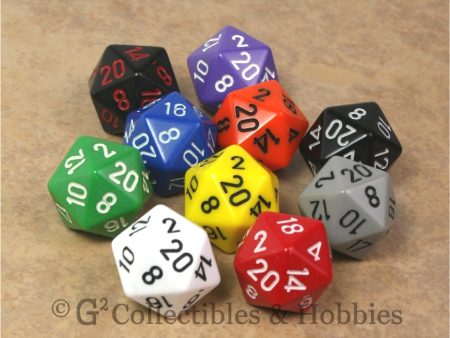 D20 RPG Dice Set : Opaque 10pc - 10 Colors Discount