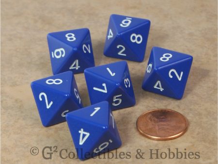 D8 RPG Dice Set : Opaque 6pc - Blue Online Sale