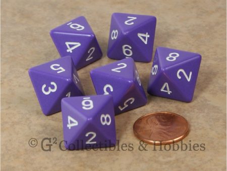 D8 RPG Dice Set : Opaque 6pc - Purple Online Sale