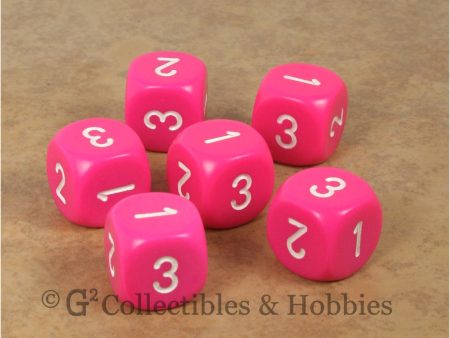 D3 (6 Sided) RPG Dice Set 6pc - Pink Fashion