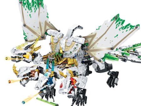 MOC NON  Ninja The Ultra Dragon Flying Mecha Dragon Transformation Building Block Sets with Figures Compatible Ninja 70679 DIY Toys Sale