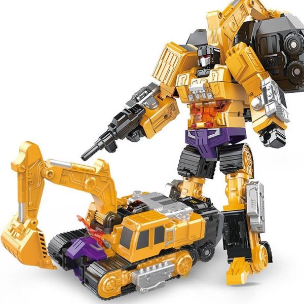 MOC NON  Transformation Robot Toy 6 in1 Engineering Vehicle Model Educational Assembling Deformation Action Figure Car Toy for Online Sale