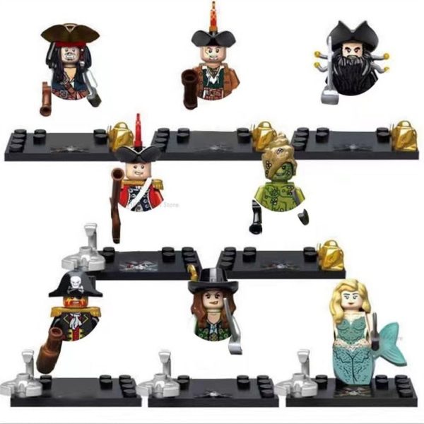 MOC NON  Pirates of The Caribbean Jack Sparrow Classic Movie Figures Head Accessories Building Blocks toys  Series-086 Cheap