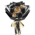 Preserved Flower Bouquet - Classic Black & Gold Roses Fashion