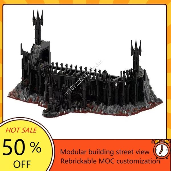 17693PCS Customized MOC Ring Movie Series Dark Magic Fortress Model Building Blocks Technology Bricks DIY Assembly Toys Gifts Cheap