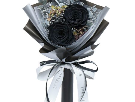 Mini Preserved Rose Bouquet - Black Cheap