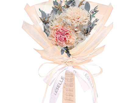 Mini Preserved Carnation Bouquet - Champagne & Caramel For Sale