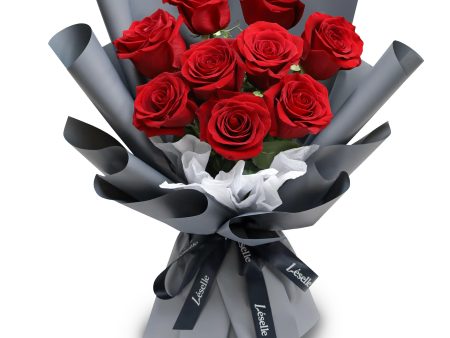 Fresh Flower Bouquet - Classic Red Roses (Grey Wrapper) For Cheap