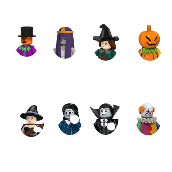 MOC NON  Halloween Building Block Action Figures Pumpkin Ghost Witch Zombie Vampire Horror Character Mini Dolls Bricks  Toys For Cheap