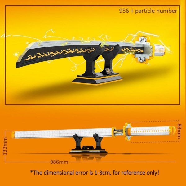 MOC NON  Demon Slayer Bleach Katana Building Block Model Building Kits Ninja Sword Anime Weapon Toy Brick  toys Fashion