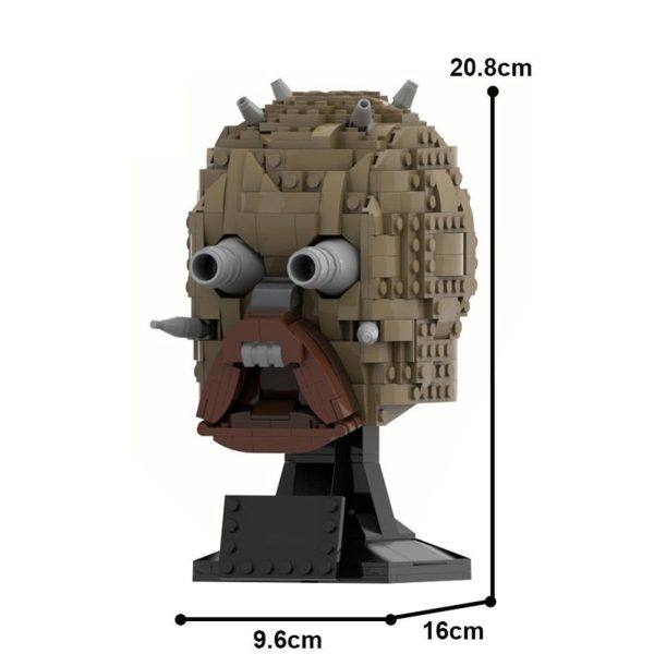 MOC NON  Space Wars Hunter Fetts Bust Tusken Wrecker Head Robot Helmet MOC Set Building Blocks Kits toys  Kids on Sale