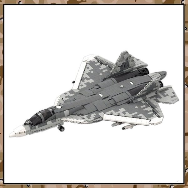 MOC NON  WW II Soldier Weapons Russia Air Foe Sukhoi SU-57 Felon Fighter MOC Building Block DIY Model Bricks Toys Kid For Sale