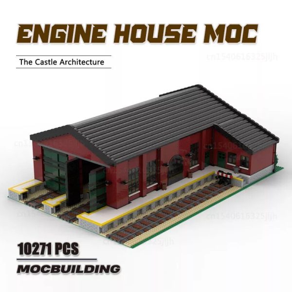 MOC NON  MOC UCS Engine House Moc Building Blocks Locomotive Warehouse DIY Assembly Technology Bricks  Collection Toys For Sale