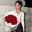 Fresh Flower Bouquet - Classic Red Roses (White Wrapper) - 33 50 99 Roses on Sale