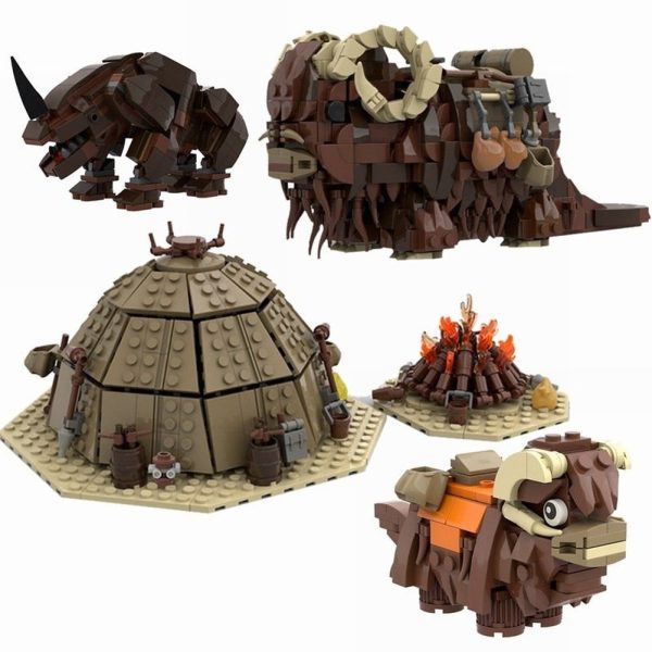 MOC NON  Star Movie Animal Tatooine-Bantha Mudhorn Monster Village Model Building Blocks toys  Kids Toy  Bantha Cheap