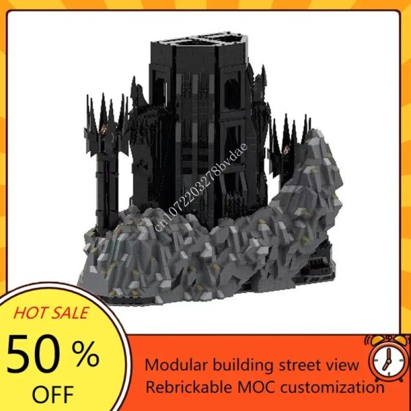 17693PCS Customized MOC Ring Movie Series Dark Magic Fortress Model Building Blocks Technology Bricks DIY Assembly Toys Gifts Cheap