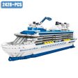 MOC NON  2023 City 2428pcs Cruise Liner Model Building Blocks Creative DIY Big Ship Ocean Liner White Boat Bricks toys Discount